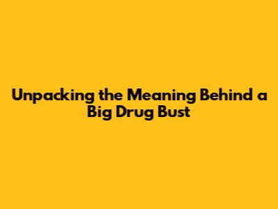 Unpacking the Meaning Behind a Big Drug Bust