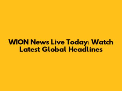 WION News Live Today: Watch Latest Global Headlines