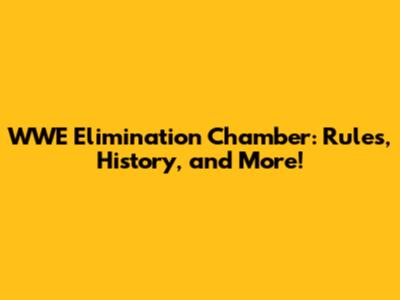 WWE Elimination Chamber: Rules, History, and More!