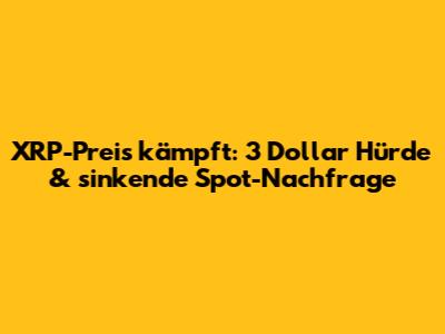 XRP-Preis kämpft: 3 Dollar Hürde & sinkende Spot-Nachfrage