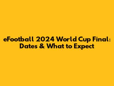 eFootball 2024 World Cup Final: Dates & What to Expect