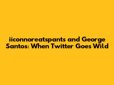 iiconnoreatspants and George Santos: When Twitter Goes Wild