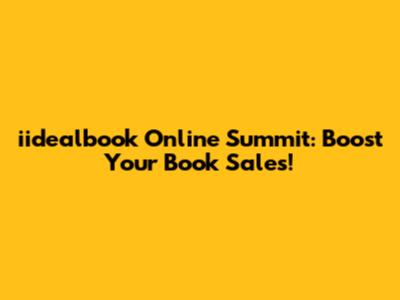 iidealbook Online Summit: Boost Your Book Sales!